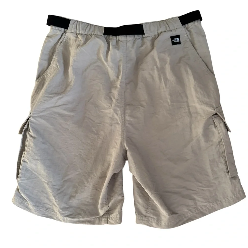The North Face Nylon Hiking Shorts Tan Cargo Belted Utility Outdoor Medium